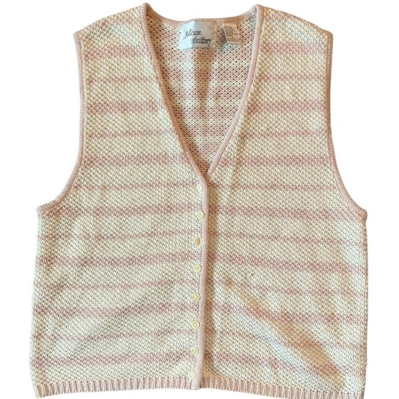 Allison Brittney Peach V-Neck Sweater Vest - Picture 1 of 3